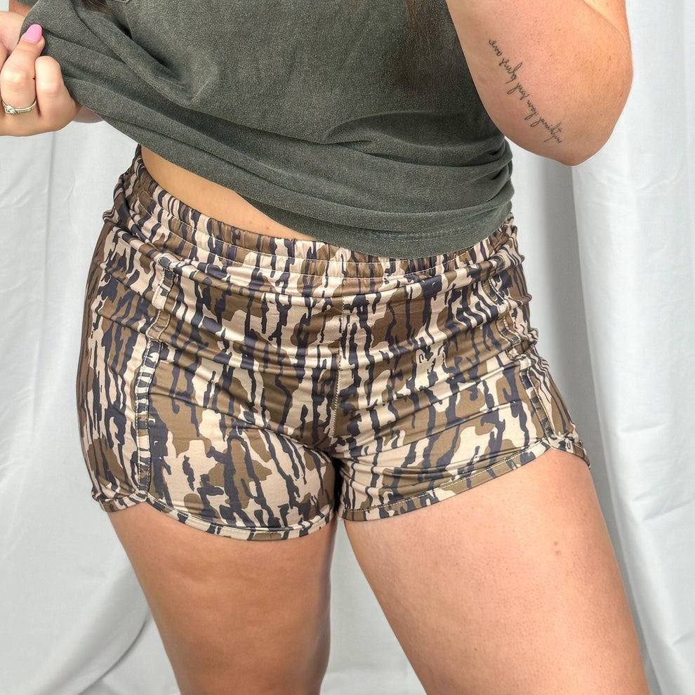 Women Fashion Casual Camouflage High Waist Shorts