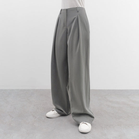 Pantalones casuales sueltos de cintura alta para mujer