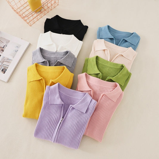 Women Casual Solid Color Base Lar Knit Top Sweater