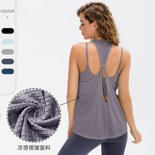 Blusa de yoga holgada informal de color liso para mujer