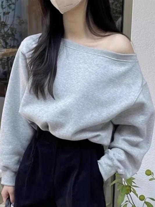 Sudadera informal de manga larga con fugas para mujer