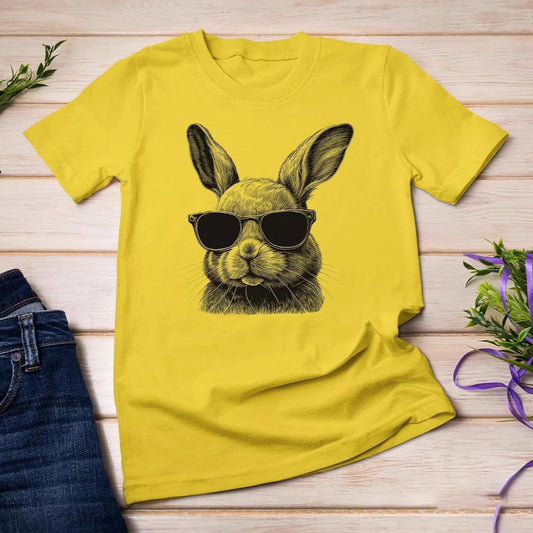 Camiseta holgada informal con estampado de conejo de Pascua para mujer