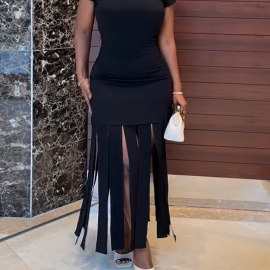 Women Casual Plus Size Fringe Dress