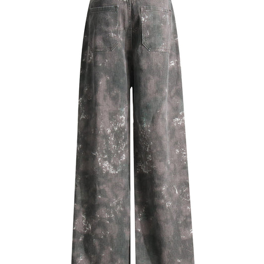 Pantalones cargo vaqueros lavados con bolsillos de pierna ancha y camuflaje holgados para mujer