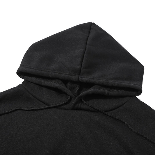 Sudadera con capucha holgada informal con estampado de letras y rayas de doble barra para mujer