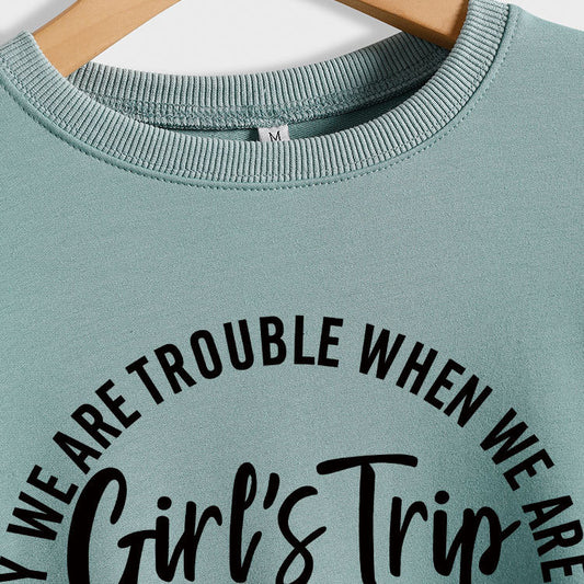 Women Casual Solid Color 2024 Letter Slogan Print Round Neck Long Sleeve Sweatshirt