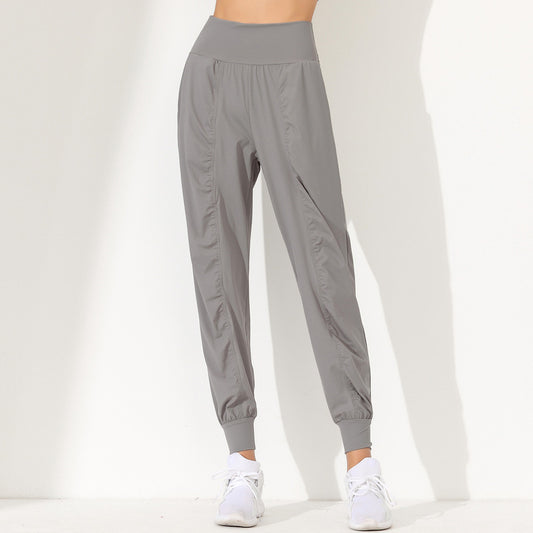 Pantalones deportivos informales de color liso para mujer, de secado rápido, para correr, yoga y fitness