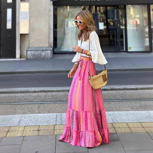Falda informal de estilo bohemio para mujer para vacaciones