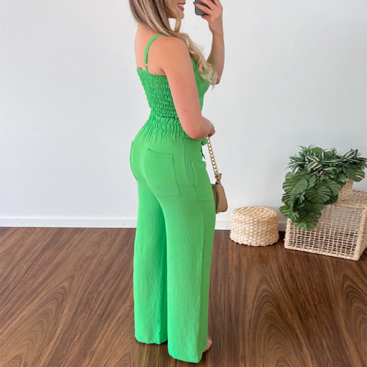 Conjunto informal elegante de oficina con escote en V y chaleco corto con cintura alta y bolsillos de parche para mujer