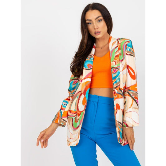 Chaqueta de traje con estampado multicolor informal a la moda para mujer