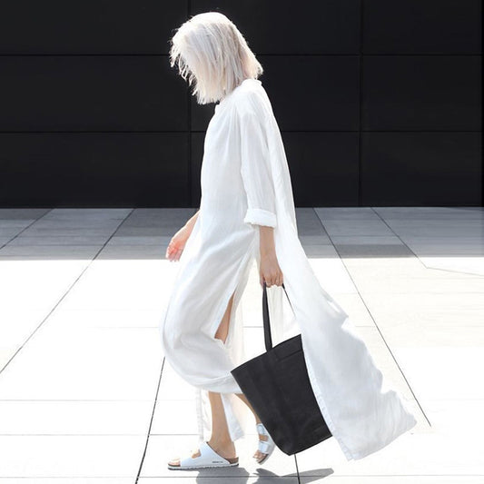 Women Fashion Casual Solid Color Long Sleeve Shirt Bikini Swimsuit Cover-Ups