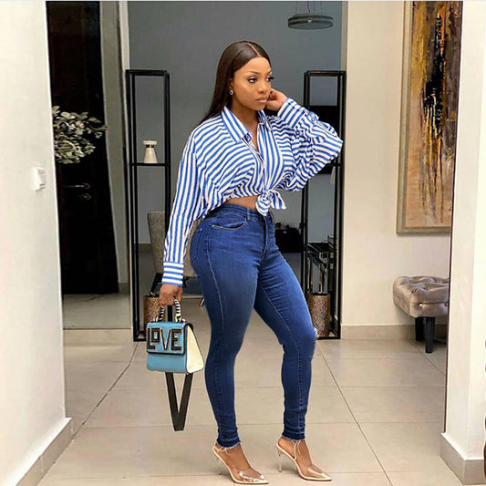 Vaqueros ajustados básicos casuales de color sólido para mujer