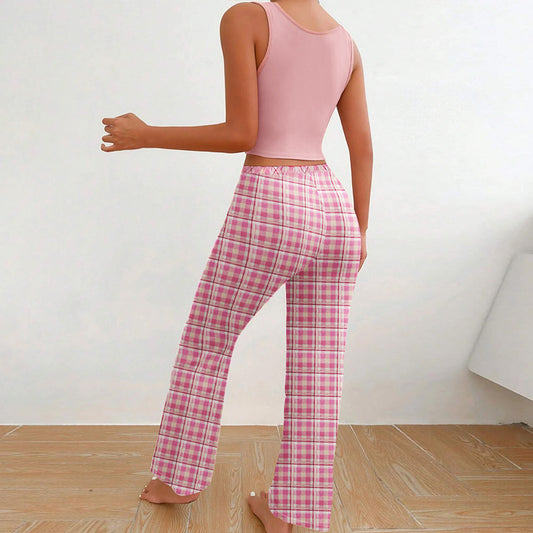 Conjunto de pijama informal con estampado del alfabeto para mujer