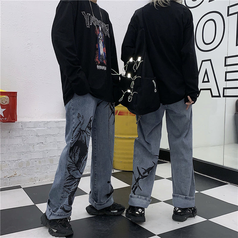 Vaqueros de pierna ancha holgados, informales, vintage, atrevidos y de moda de verano para mujer