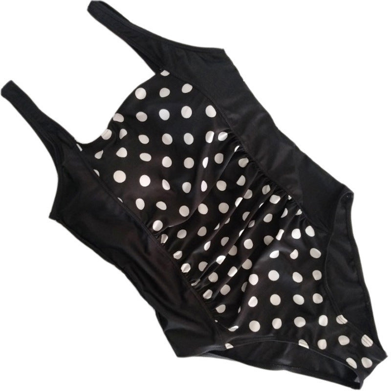 Traje de baño de una pieza con estampado de lunares informal de verano para mujer