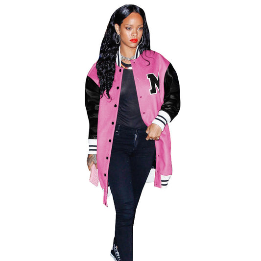 Chaqueta de béisbol informal de moda para mujer