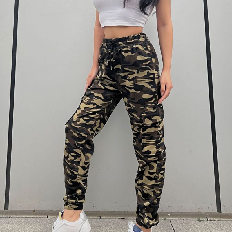 Street Women Casual Camouflage Print Cargo Pants