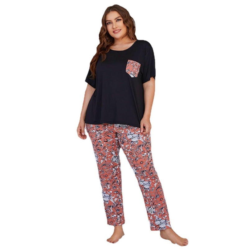 Conjunto de pijama informal de talla grande para mujer