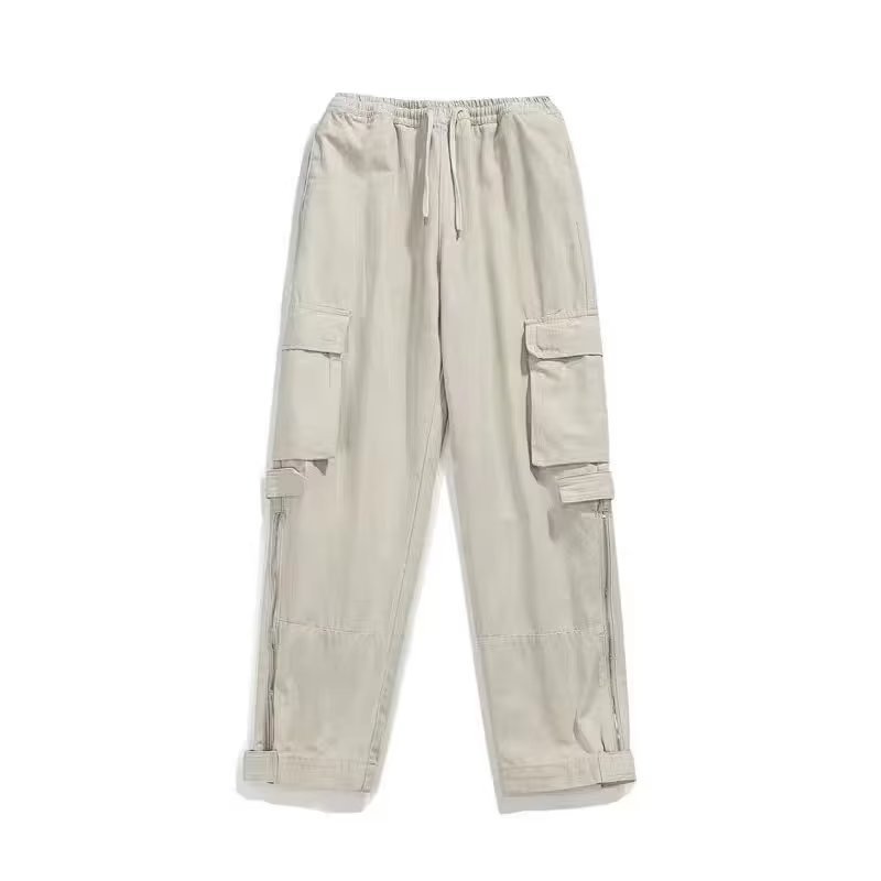 Pantalones cargo casuales de color sólido a la moda para mujer