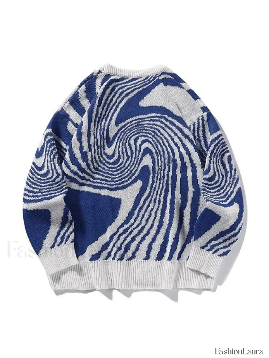 Men's Crew Neck Jacquard Knit Sweater