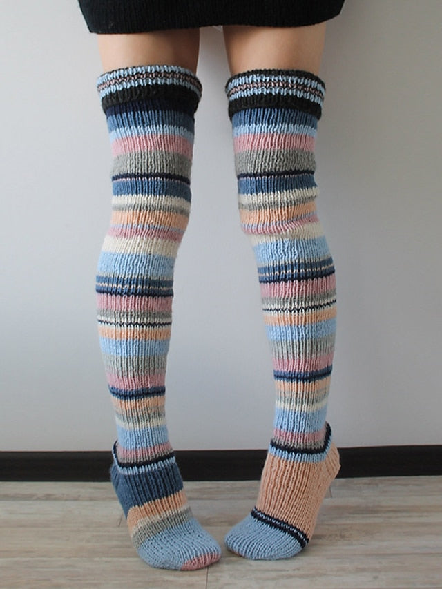 Stockings Christmas Gift Daily Plaid Spandex Cotton Casual Classic Casual / Daily 1 Pair for Women