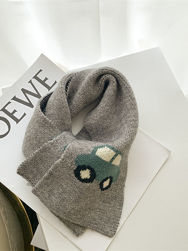 Kids Scarf Autumn Winter Fashion Children's Knitting Baby Bib Soft Knitting Winter Versatile Female Warm Girl Boy fit 2-4 Years Old for Women