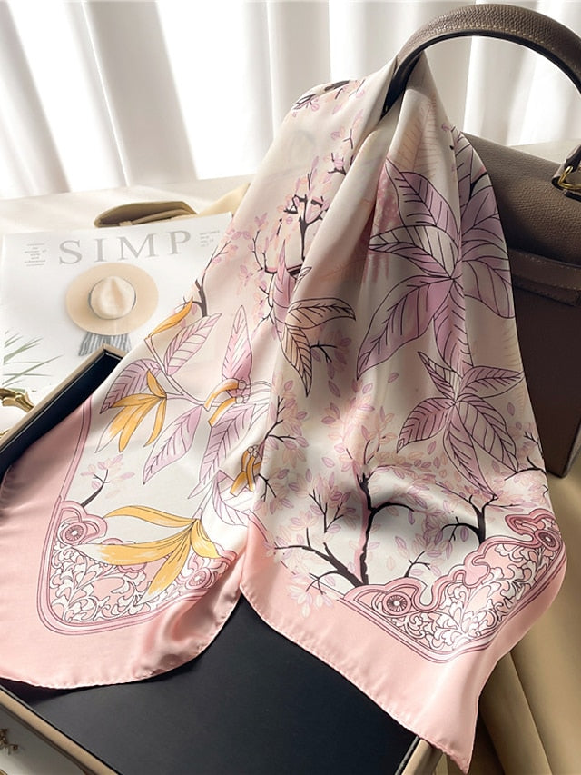 Neckerchief Female Square Scarf for Women Silk Shawl Satin Hijab Fashion Wraps Hair Bands Ribbon Headband Bandana for Women