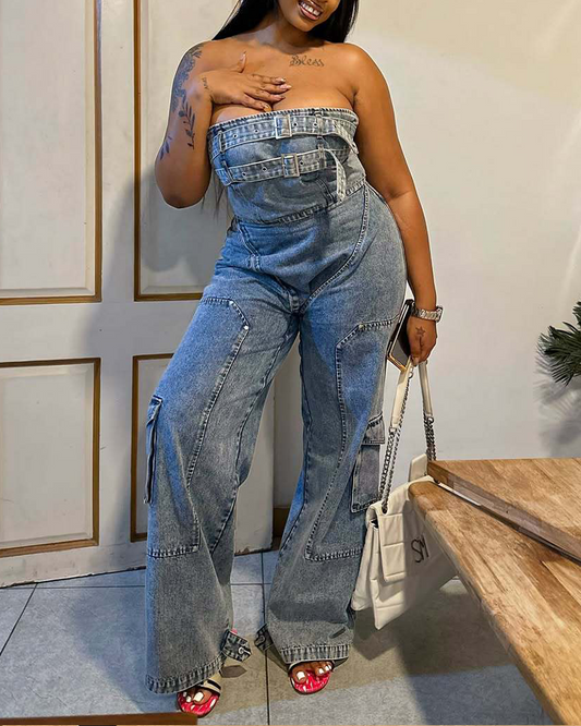 Work Denim Jumpsuit