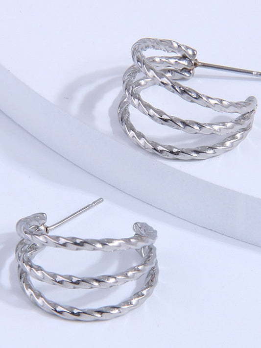 1 Pair Stud Earrings Earrings For Office Work Gift Steel Classic Fashion for Women