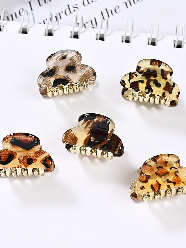 5pcs Girls' Hair Claws Hair Claw(2.7CM) For Daily Resin Mixed Color for Women