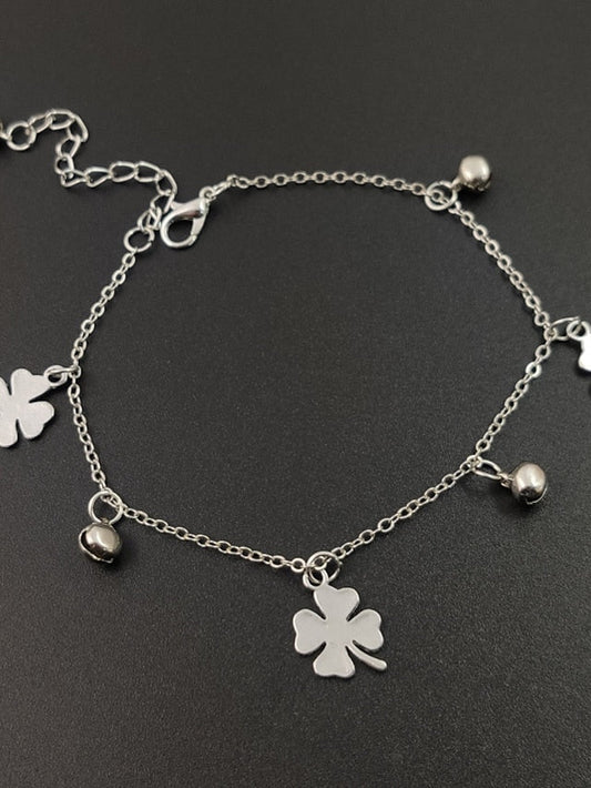 Ankle Bracelet Cute Simple Body Jewelry For Daily Holiday Classic Alloy Flower Silver Gold 1PC for Women