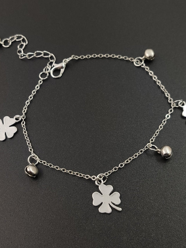 Ankle Bracelet Cute Simple Body Jewelry For Daily Holiday Classic Alloy Flower Silver Gold 1PC for Women