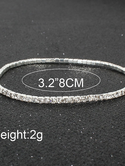 Bracelet Classic Fashion Vintage Theme Personalized Rhinestone Bracelet Jewelry Silver / Black / Red For Party Evening Gift Daily Birthday for Women