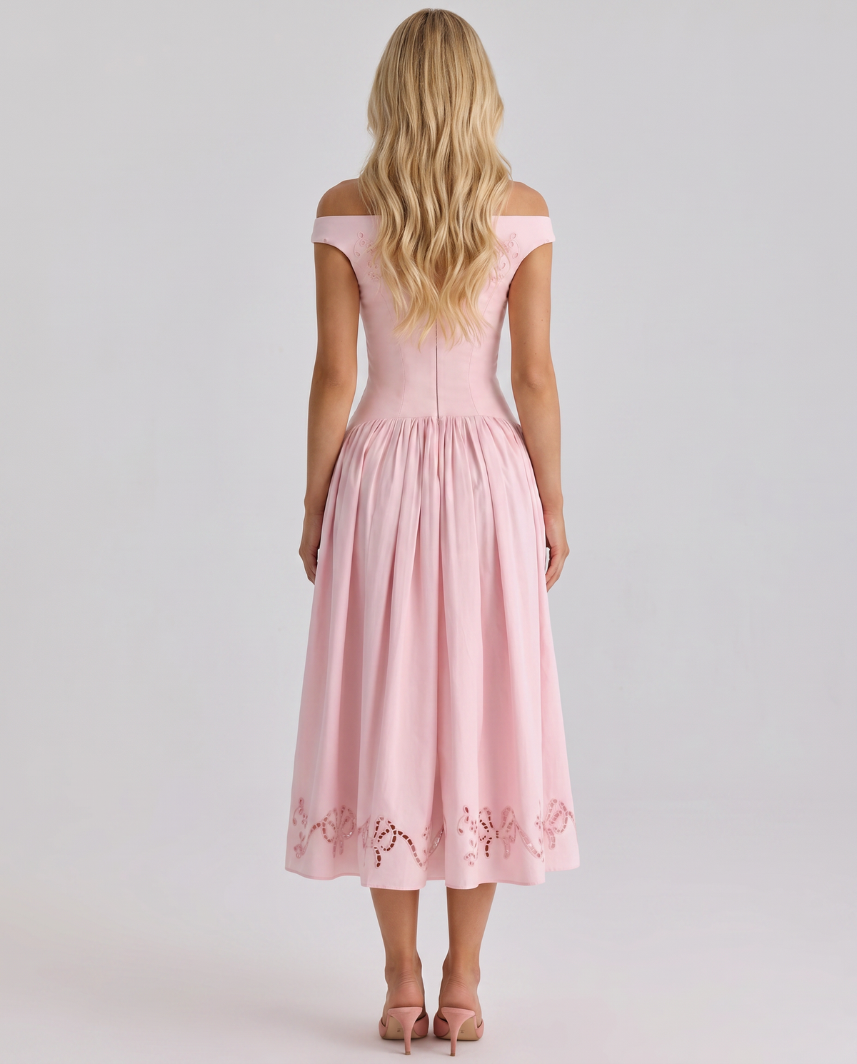 Orla Embroidered Boat Midi Dress
