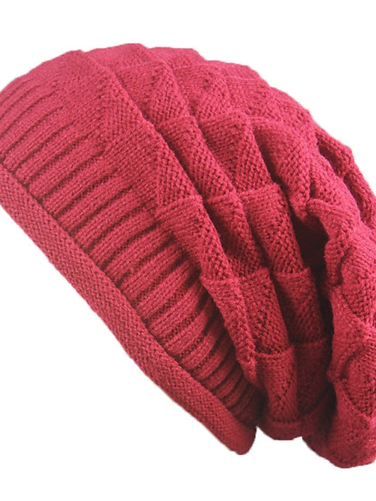 Hat Beanie / Slouchy Black Purple Wine Outdoor Home Street Knitted Pure Color Portable Windproof Comfort for Women