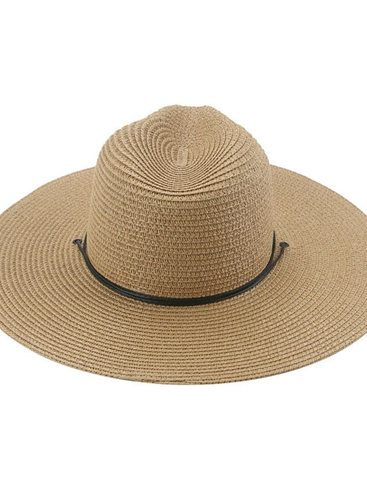 Hat Straw Hat Black Khaki Beige Outdoor Daily Holiday Braided Pure Color Portable Sun Protection Breathable for Women