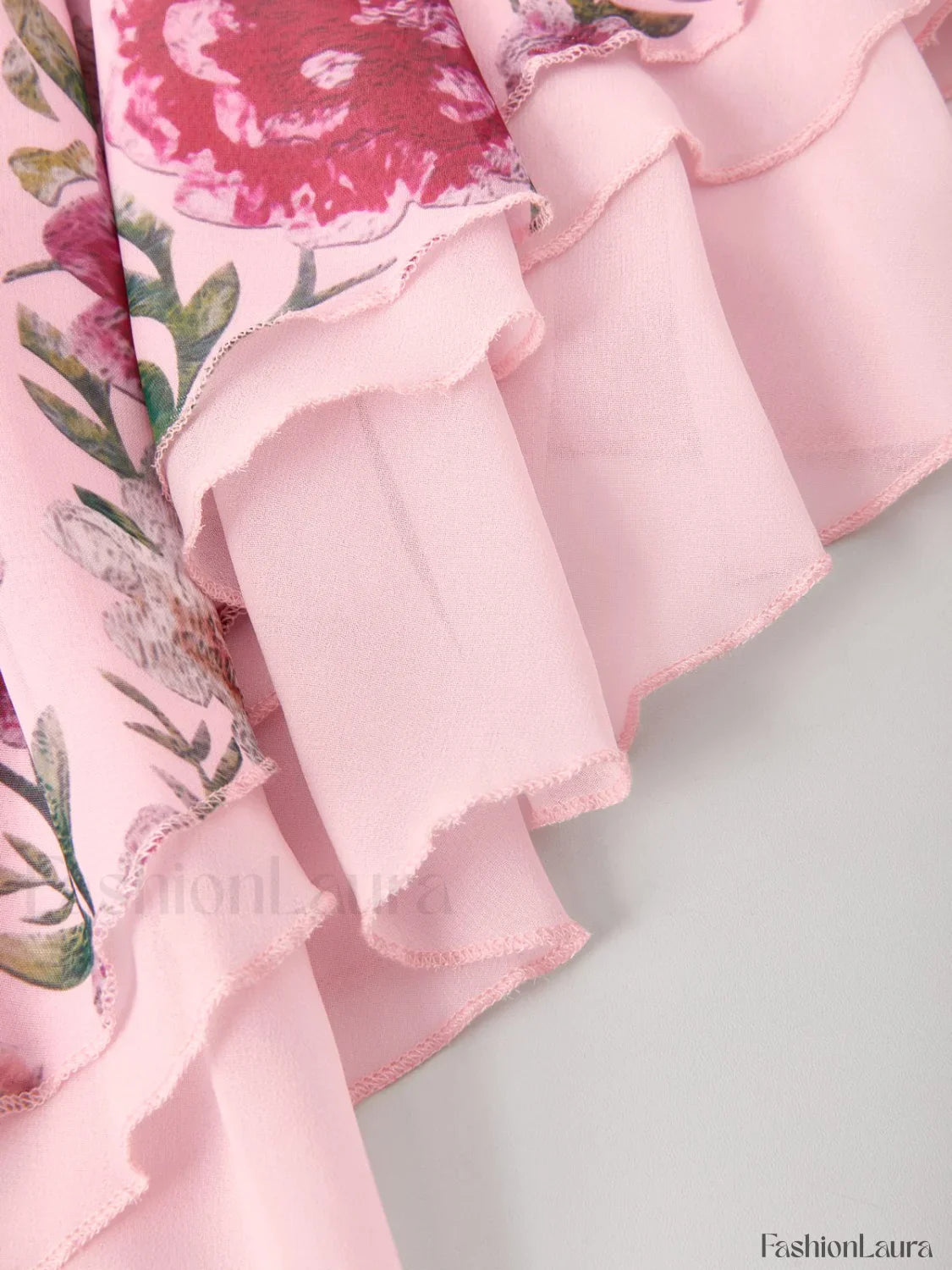 Patchwork Ruffle Bardot Floral Mini Dress