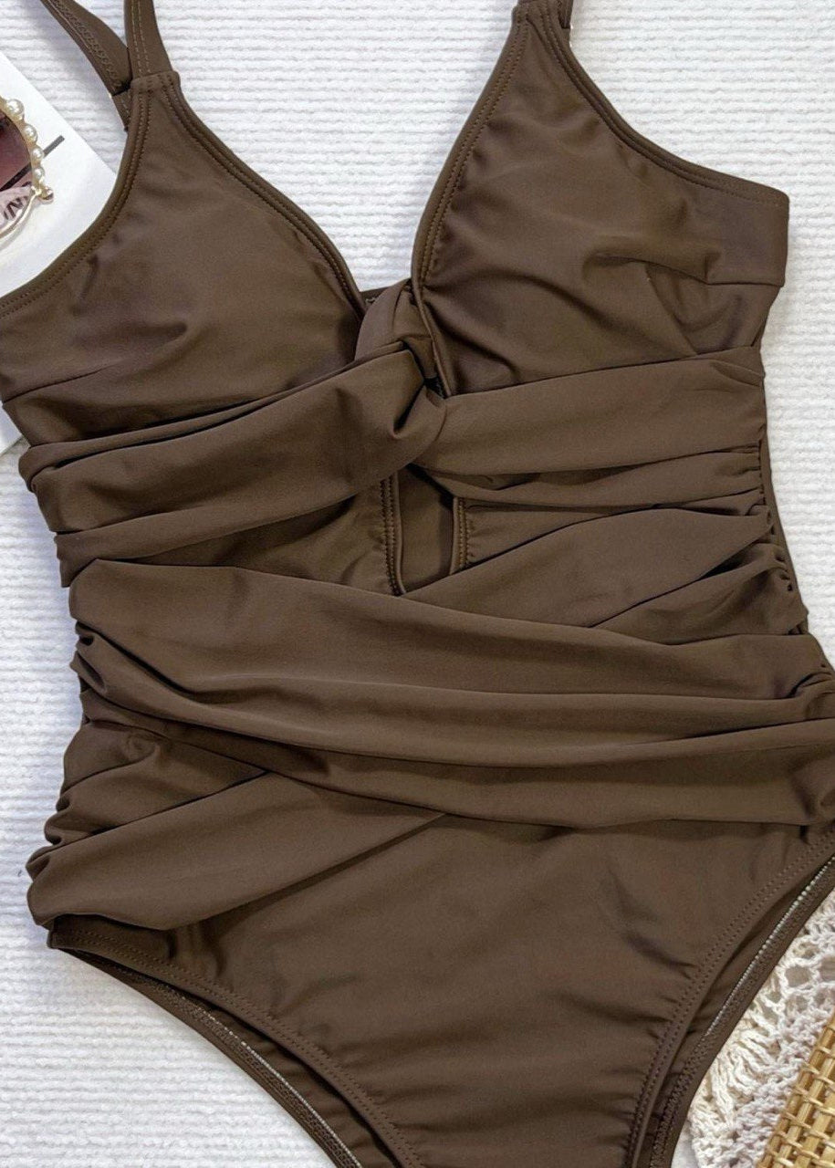 Twist Harmony - Ruched Cutout One-Piece Swimsuit