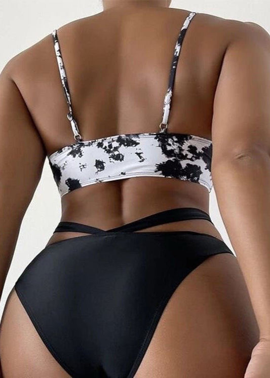 Zenya - Monochrome Crossover Bikini Set
