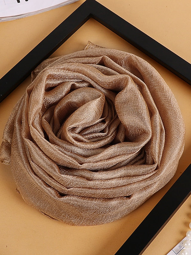 Simple Women Fashion Scarf Plain Solid Shawls Scarves Summer Lady Bandanas Foulard Hijab Party Gift for Women