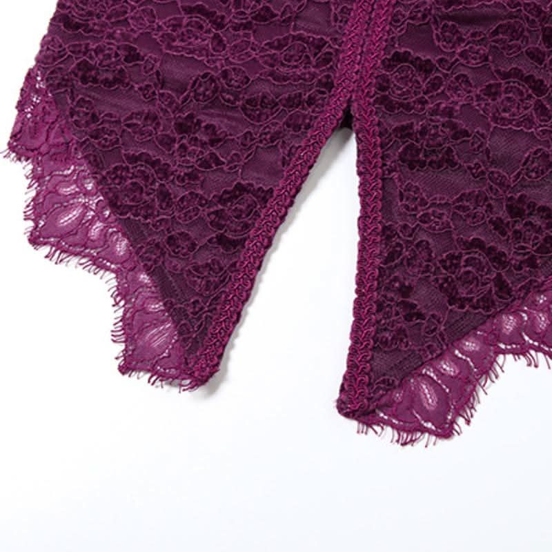 Lace hem slit backless solid tube top | Festival Outfits Women
