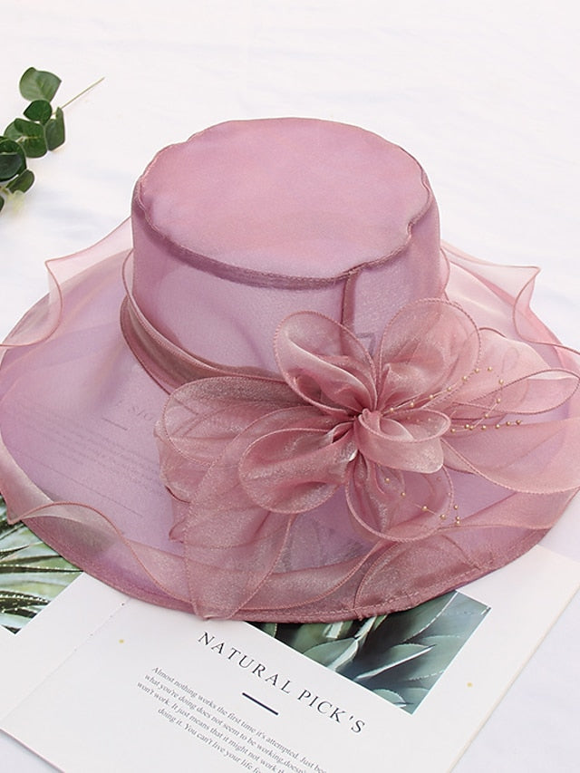 Party Hat Party Wedding Special Occasion Flower Solid Color Wine Black Hat / White / Fall / Winter / Spring / Summer for Women