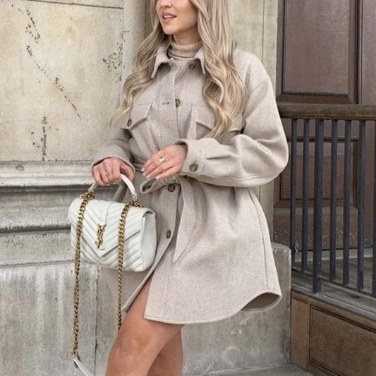 DressBetty - Vintage Woolen Camel Soft Long Coats