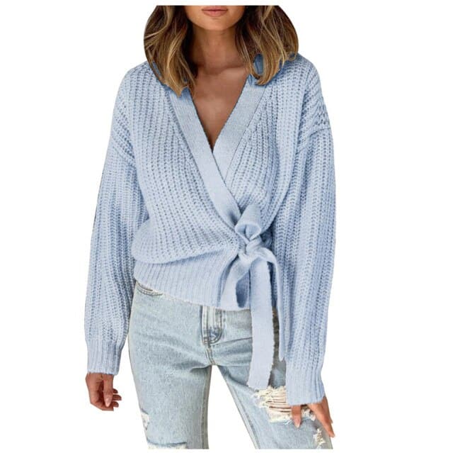 DressBetty - Casual V-neck Long Sleeves Sweater Pull Jumper