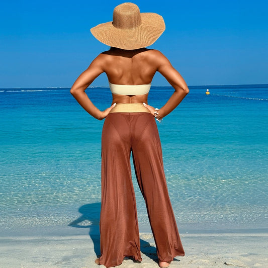 Conjunto de bikini de tres piezas para mujer, estilo sexy e informal