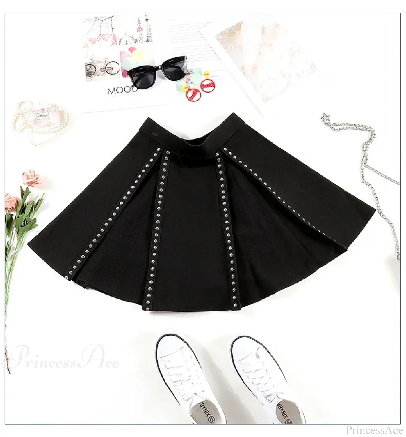 Punk Stud Retro Harajuku Skirt