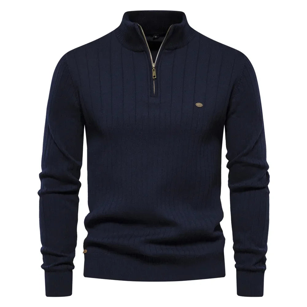 Milo -Knitted Pullover with Zip - Classic - - Ideal for Autumn/Winter