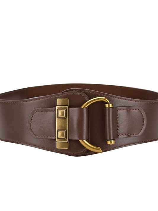 Belt Faux Leather Black Pink Light Brown Khaki Red Wide Belt Outdoor Street Dailywear Holiday Pure Color / Spring / Summer / Fall / Winter for Women