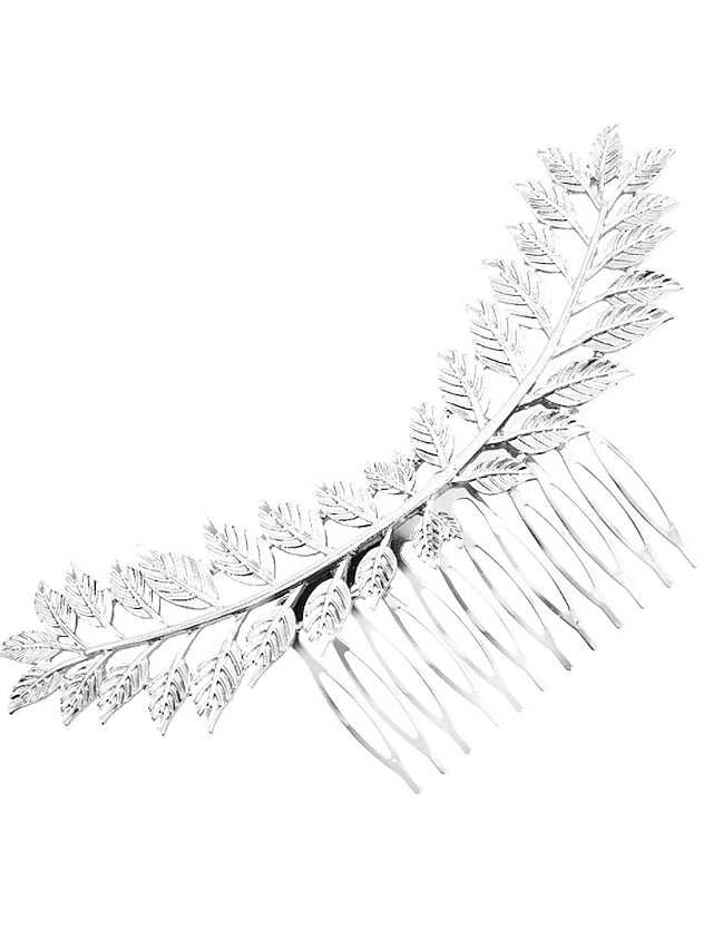 1pc Girls' Hair Combs Leaves Comb Fashion Gold Leaf Clips Tiara Vintage Roman Goddess Leaf Bridal Hair Crown Branch for Wedding Party Dancing Party Fashion Show for Women