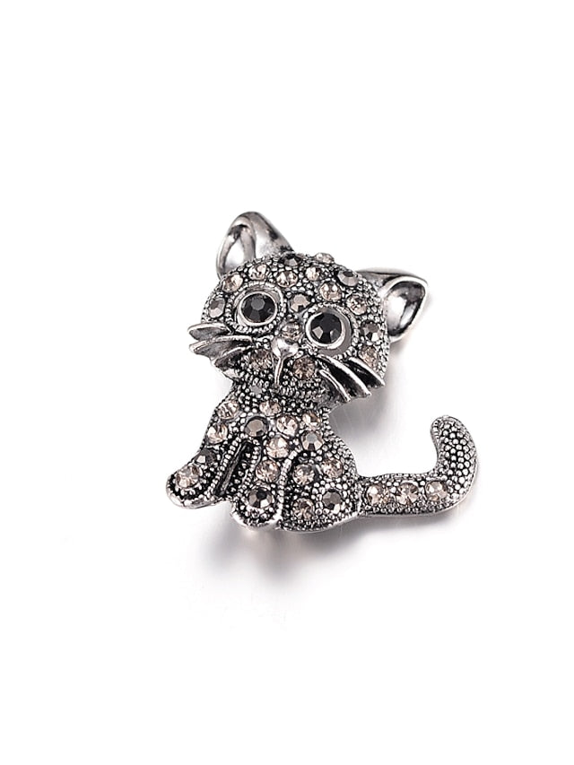 Brooches Classic Cat Animals Stylish Brooch Jewelry Silver For Street Gift for Women